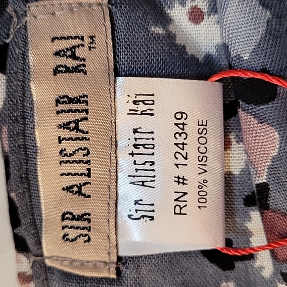 SIR ALISTAIR RAI GREY/PINK/YELLOW FLORAL PRINT SCARF - Picture 7 of 9